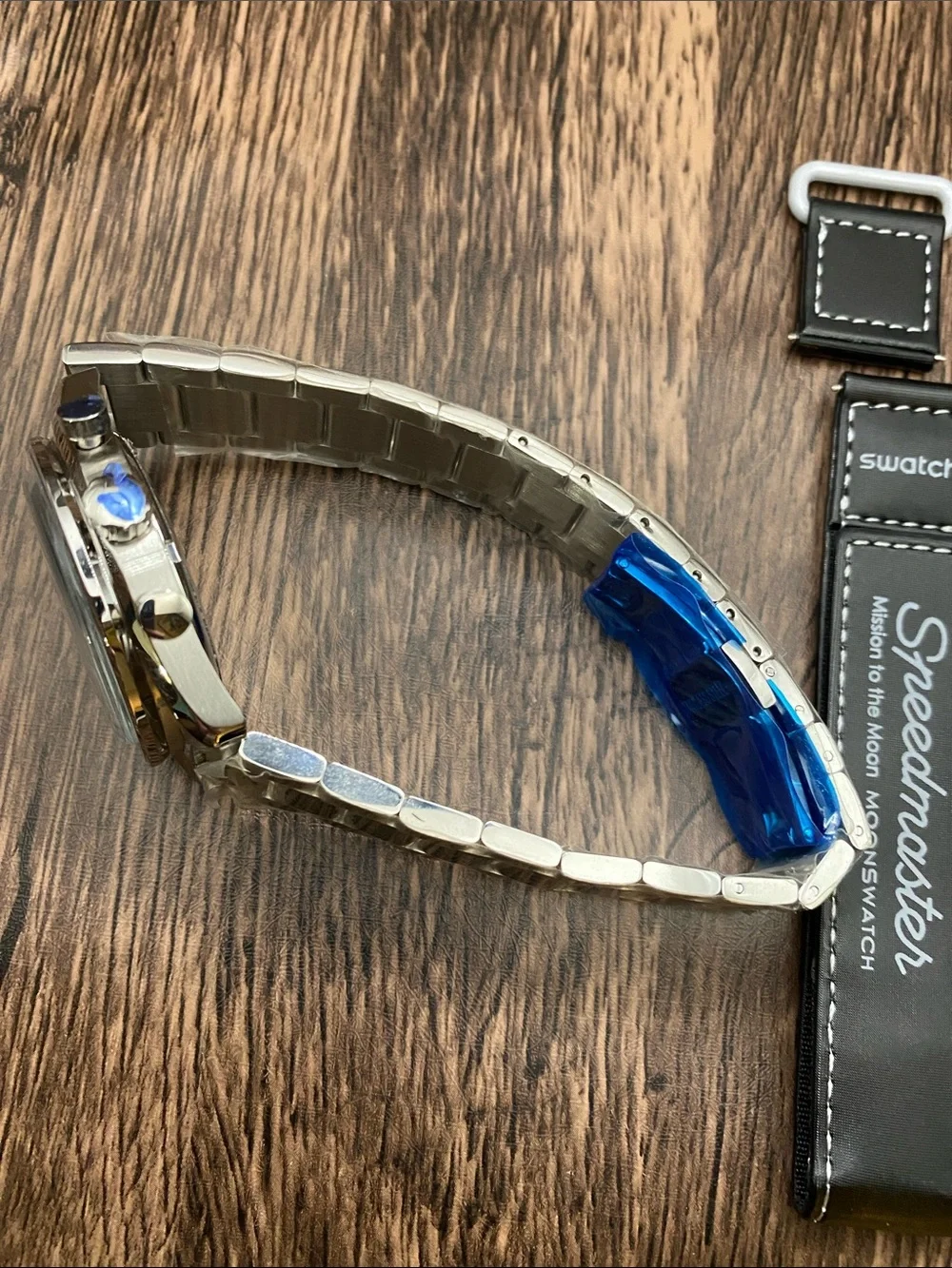 Omega x Swatch Speedmaster MoonSwatch Silver stainless steel  modded Chronograph